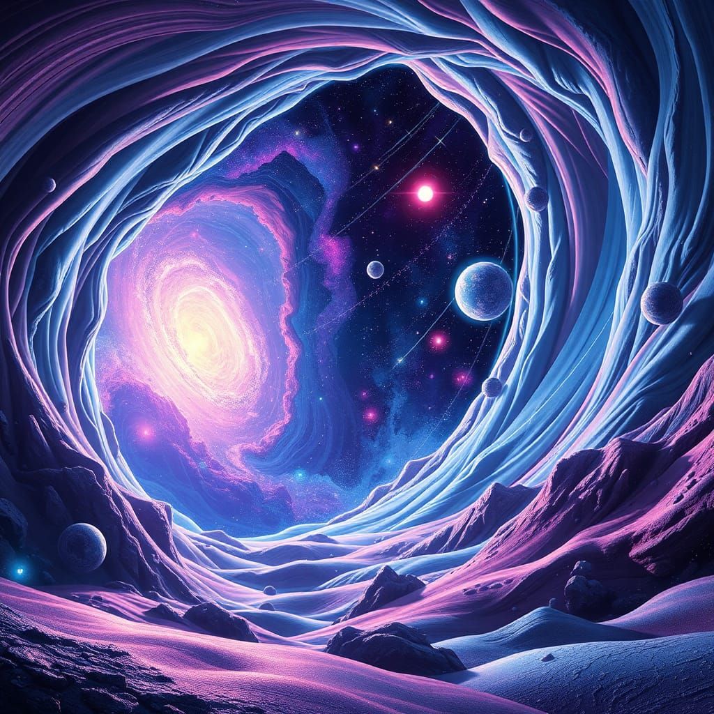 Futuristic Abstract Landscape Inspired by Einstein's Theorie...