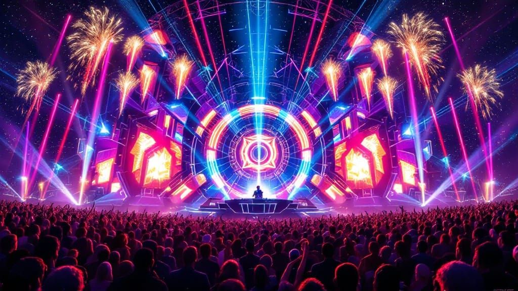 Electric Night Festival in Vibrant Neon