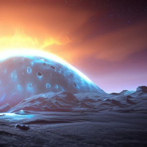 Glowing Ice Planet: Fantasy Concept Art