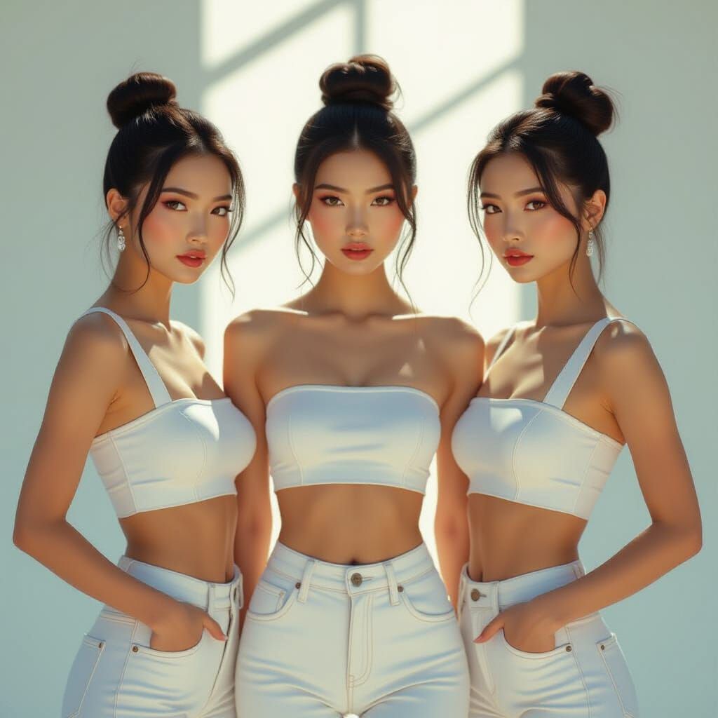 Hyper-Realistic Portrait of Assertive Japanese Women