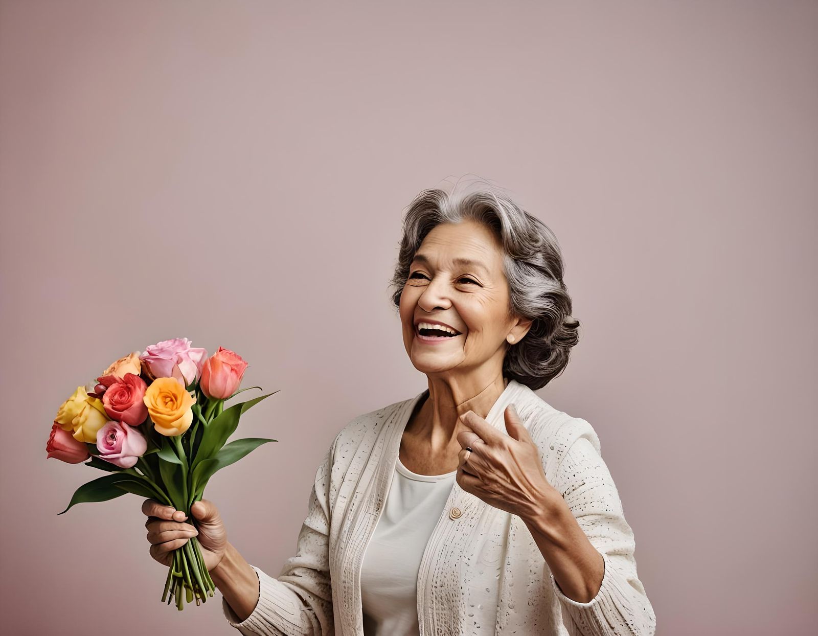 Woman's Joyful Mother's Day Celebration