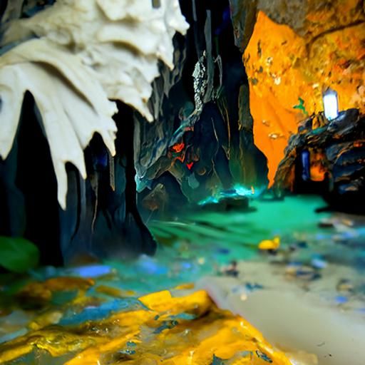 Fantastical Cave Concept Art in Deep Color