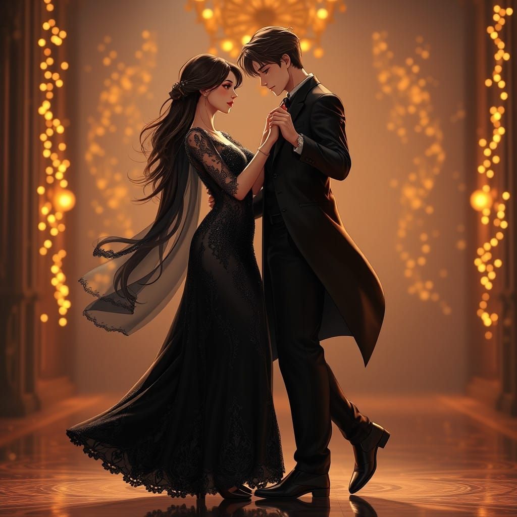 Dancing Couple in Golden Light