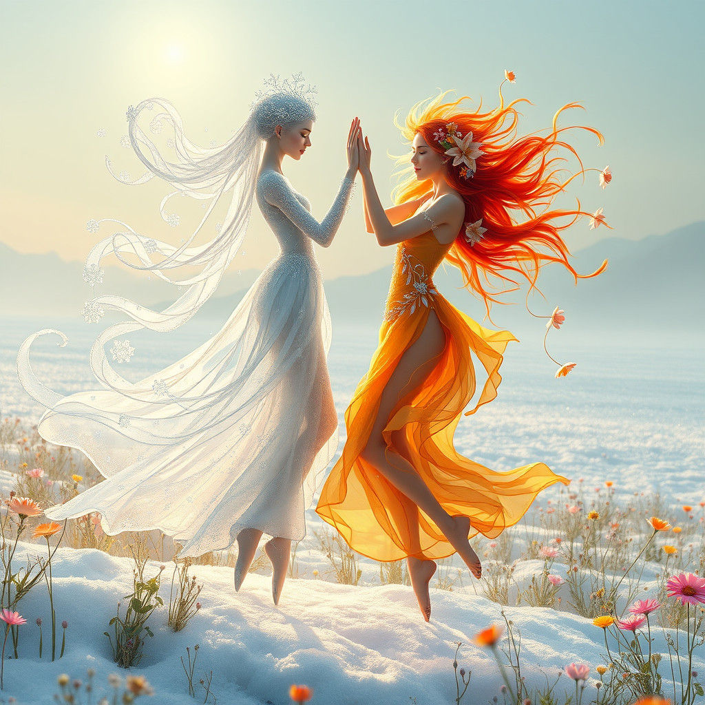 Eternal Dance: Winter and Summer Spirits