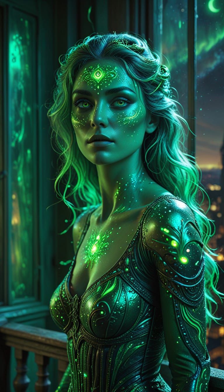 Beautiful green lady