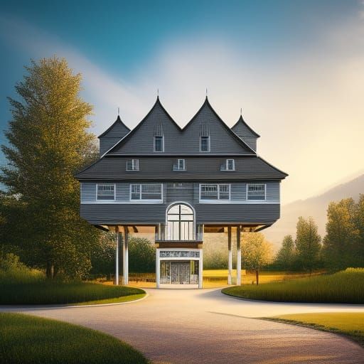 Surreal Building at the Bridge to Eternity