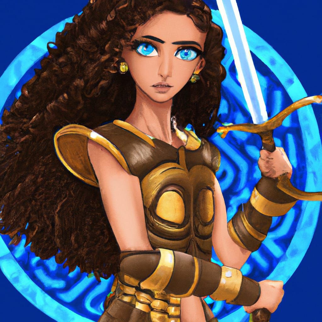 Persian Warrior Girl with Golden Armor