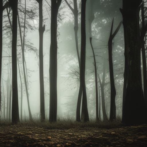 Misty Woods: Abandoned House in Natural Light