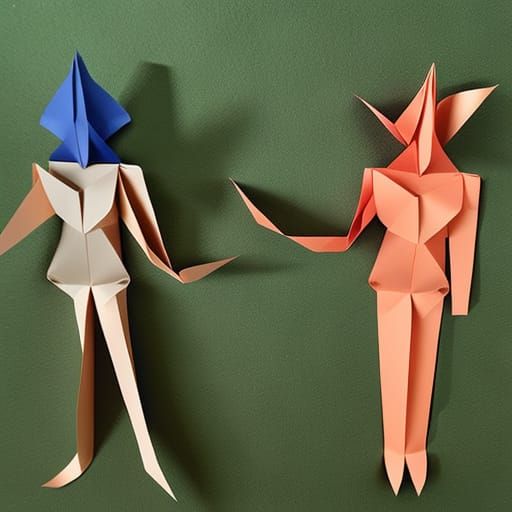 Origami Adam and Eve Papercraft in 8K