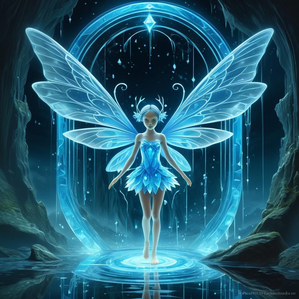 Bioluminescent Ice Fairy's Cubist Portal to Alien World