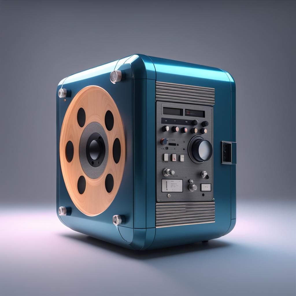 Cylindrical Cube Tape Recorder in 4K HDR