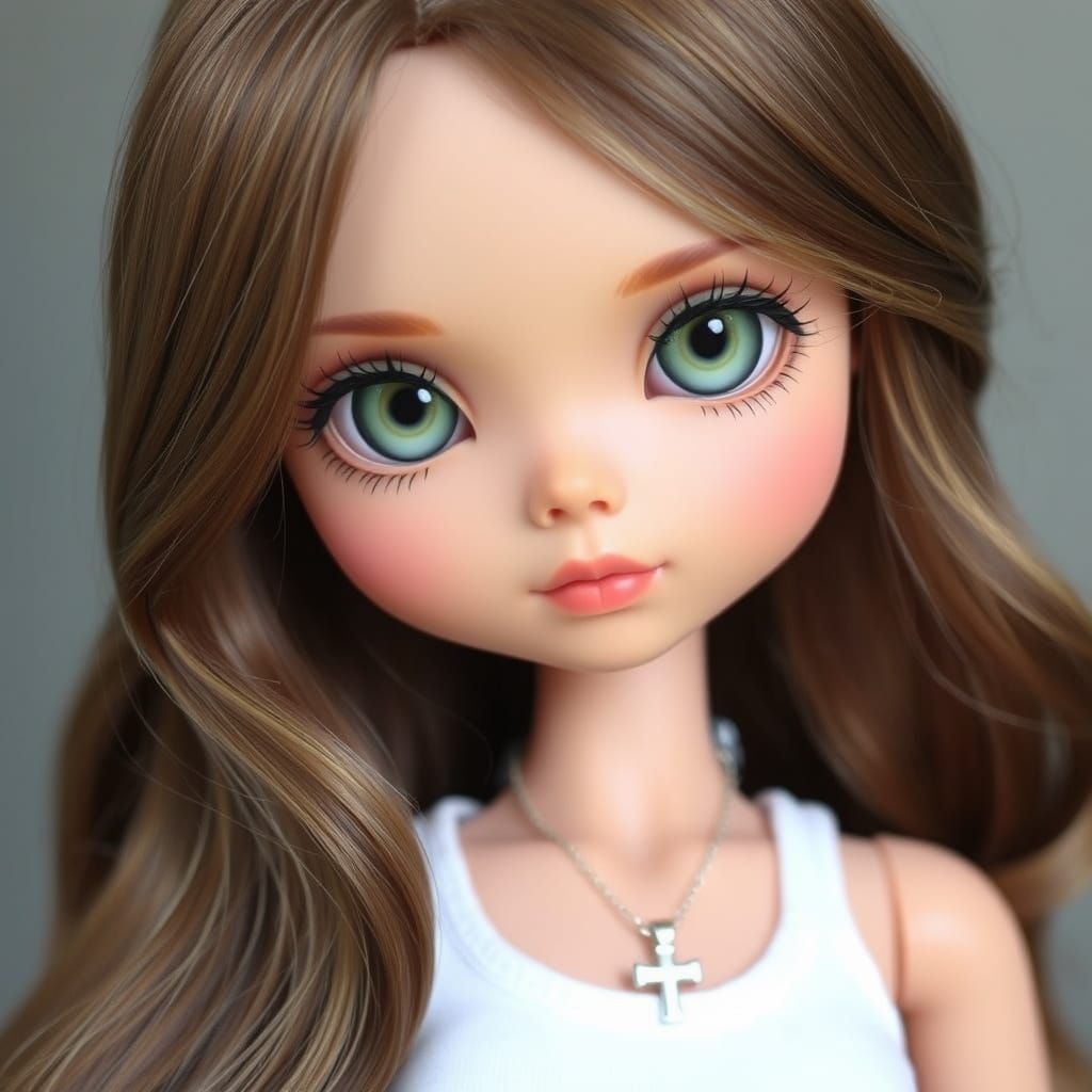Blythe Doll in Warm, Sun-Kissed Style with Art Nouveau Influ...