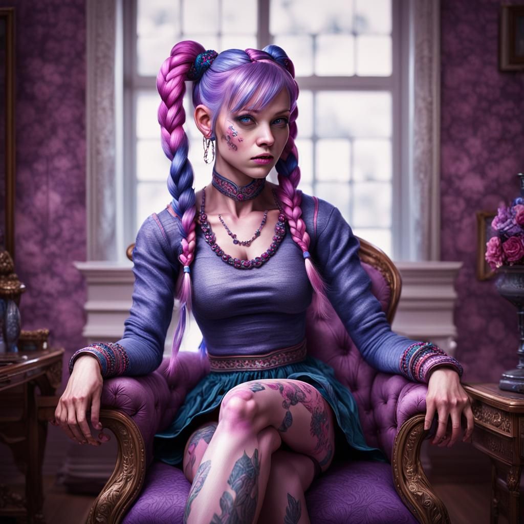 A beautiful woman sitting in a chair.