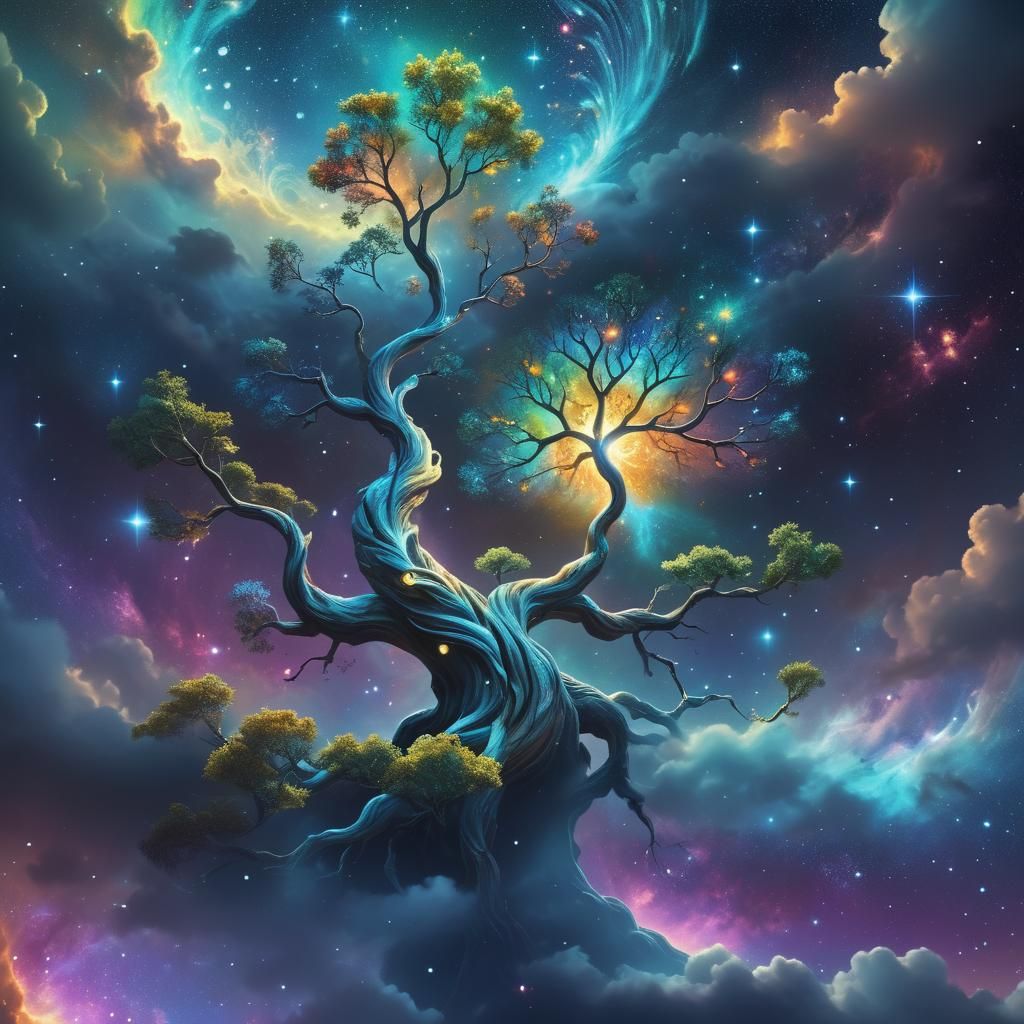 Luminous Tree of Life in Swirling Galaxy