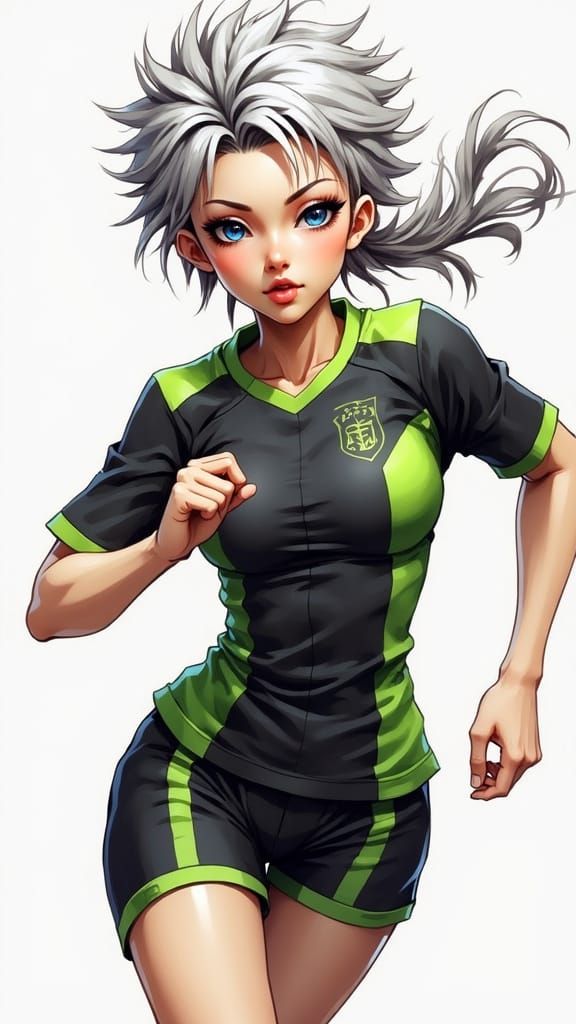 Sleek Anime Athlete in Motion