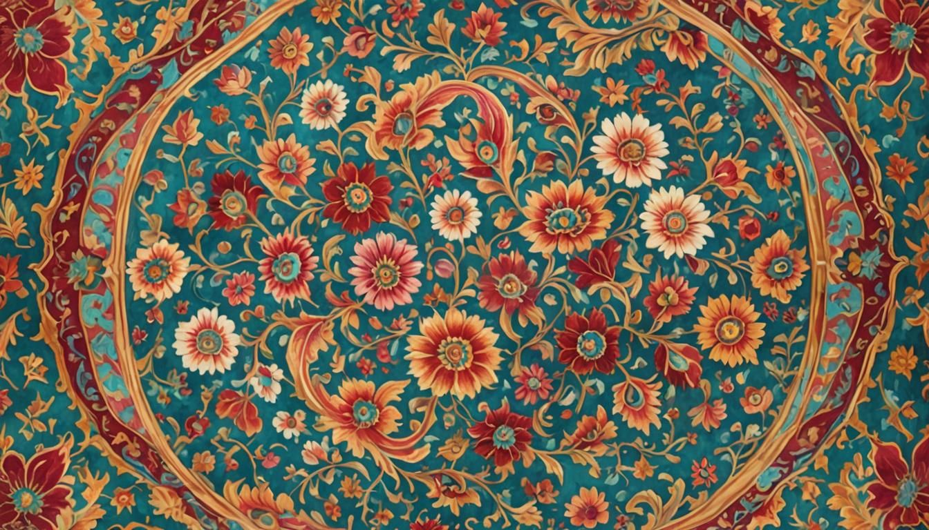 Maratha Empire floral design pattern for carpet