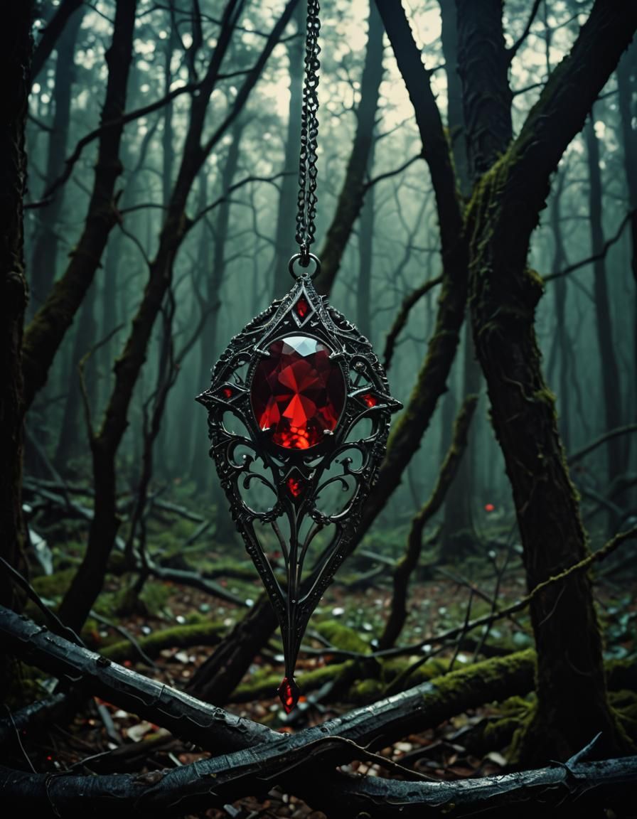 Dramatic Film Still of 'The Vampire's Kiss' Jewel