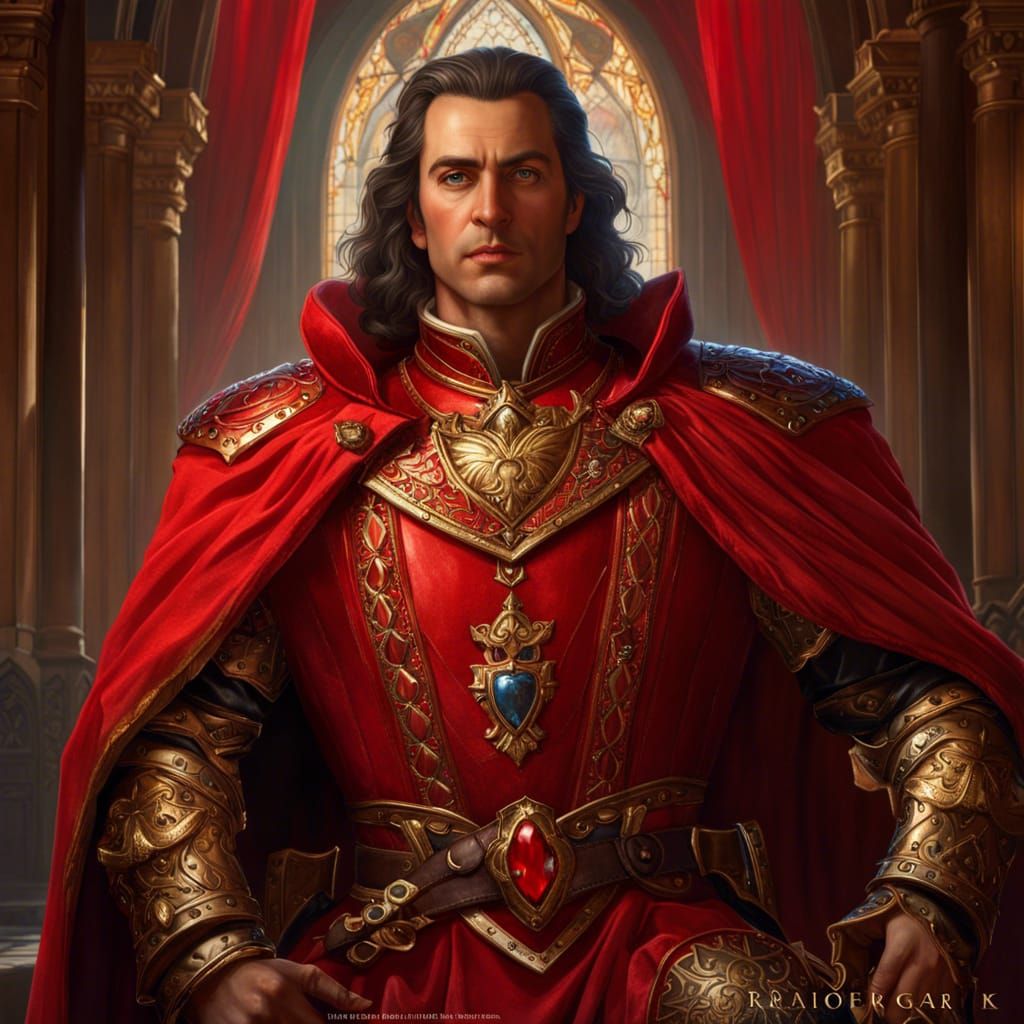 King of Hearts in Red Armor Portrait