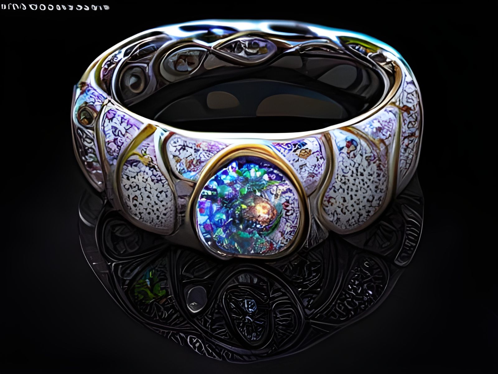 Enchanted Jeweled Ring with Celestial Glow: 8K Resolution