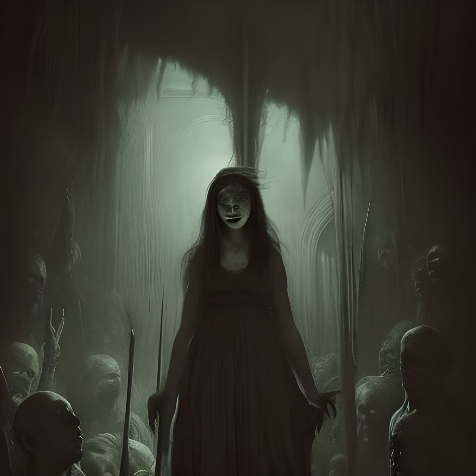 Dark Horror Scene in Gustave Doré Style