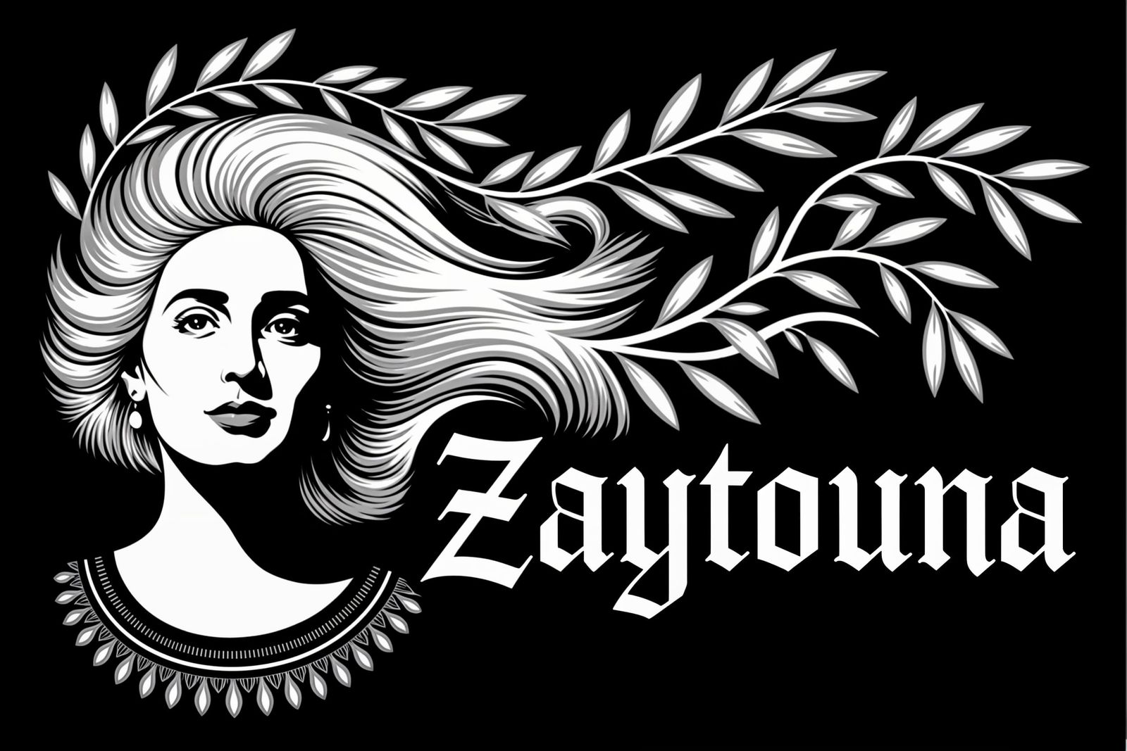 Palestinian Woman Embodies Olive Tree in Stencil Art