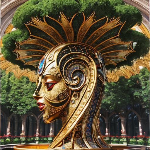 Psychedelic Fractal Leaves in Vivid Oil Painting