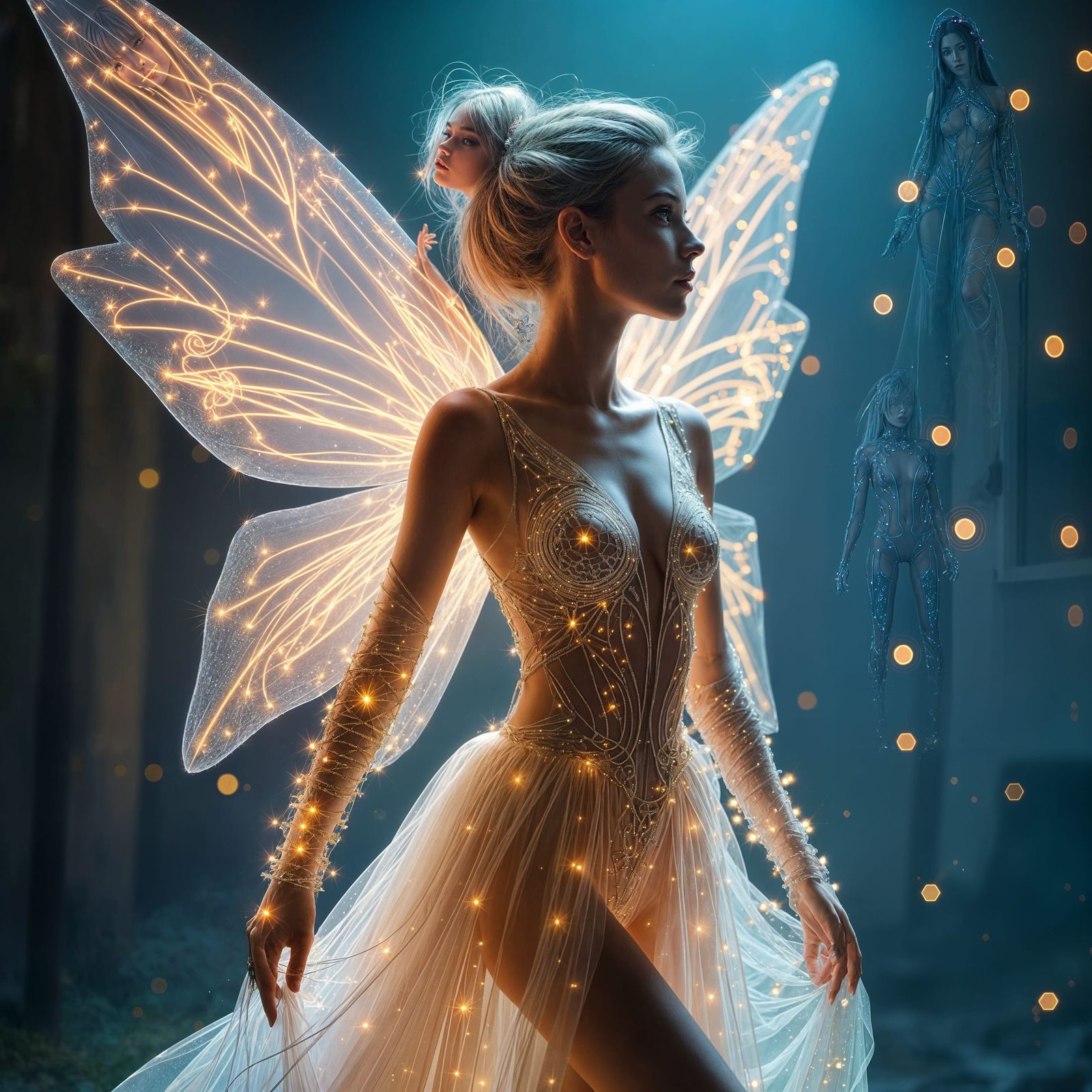 Cyberpunk Fairy in Sparkling Costume