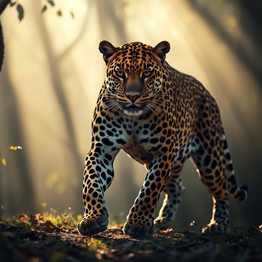 Leopard in Impressive Morning Light