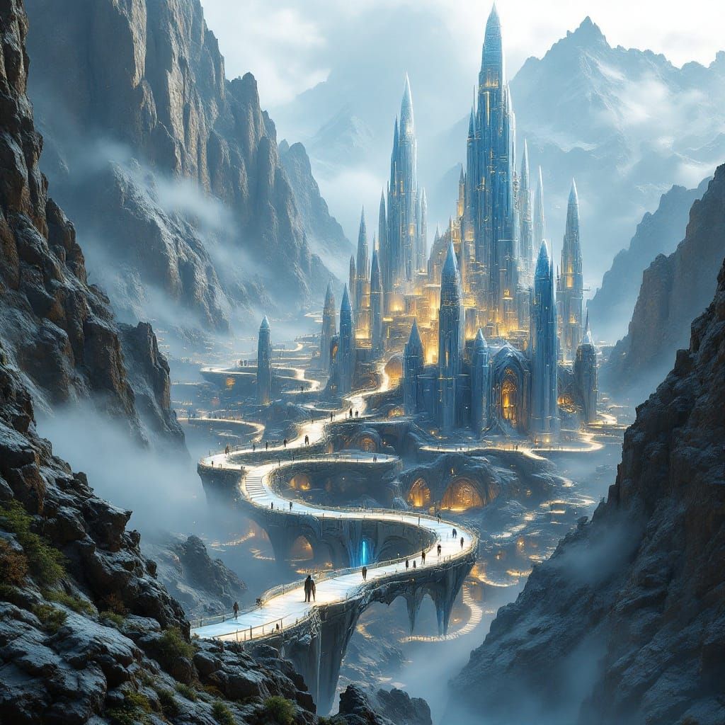 Ethereal Alien Metropolis Unites Nature and Technology