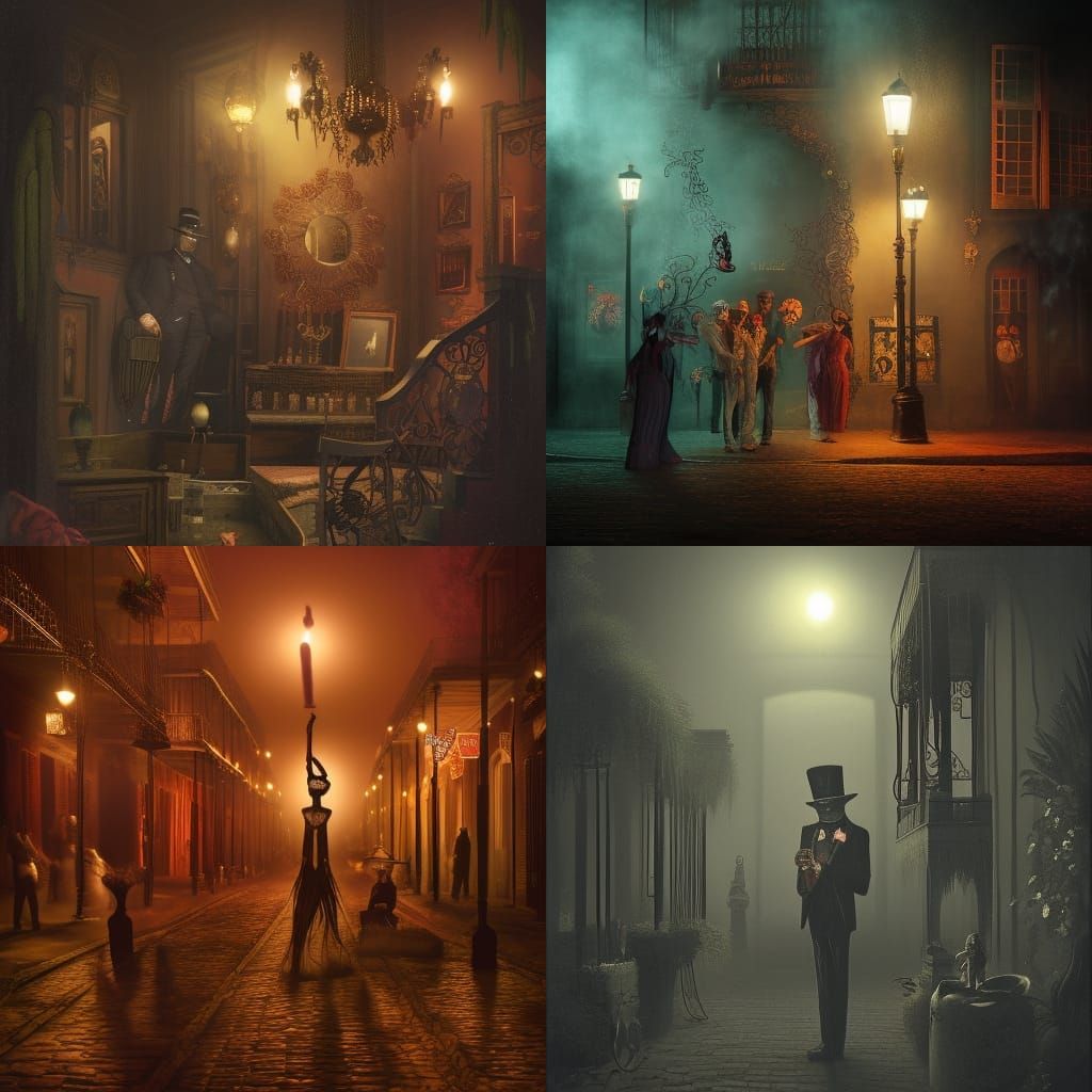 1920s New Orleans Voodoo in Gothic Art Style