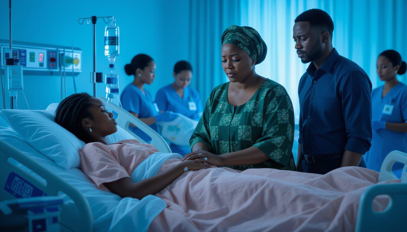 Emotional Hospital Scene: Hope and Despair