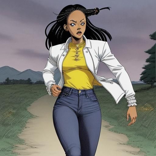 Gothic Horror Manga: African American Woman with Red Braids