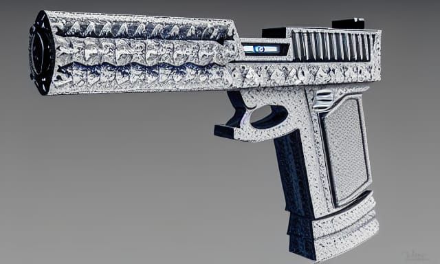 Epic Ice Pistol Sci-Fi Concept Art