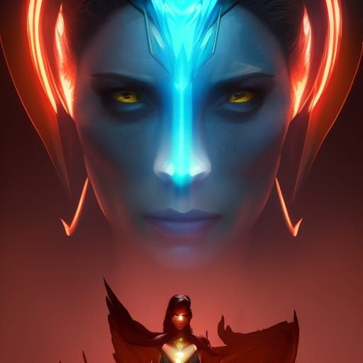 Hyperdetailed Dark Fantasy Art in Purple and Yellow