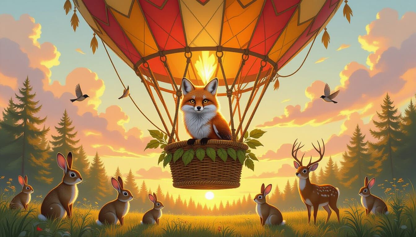 Fox-Owl Balloon Launch at Golden Hour
