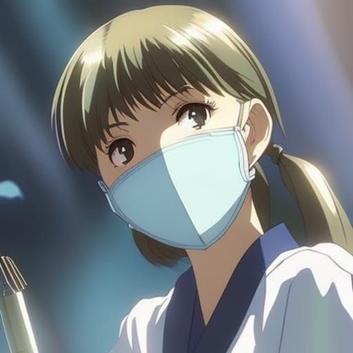 Dentist in Surgical Mask: Studio Ghibli Anime Style
