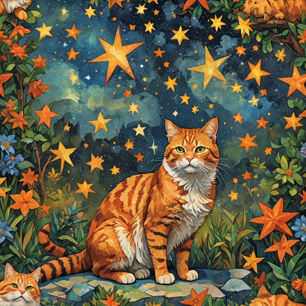 Orange Cat in Surrealist Dreamscape