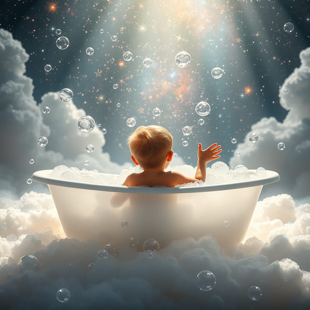 Galactic Tub of Wonders in Dreamy Space Atmosphere