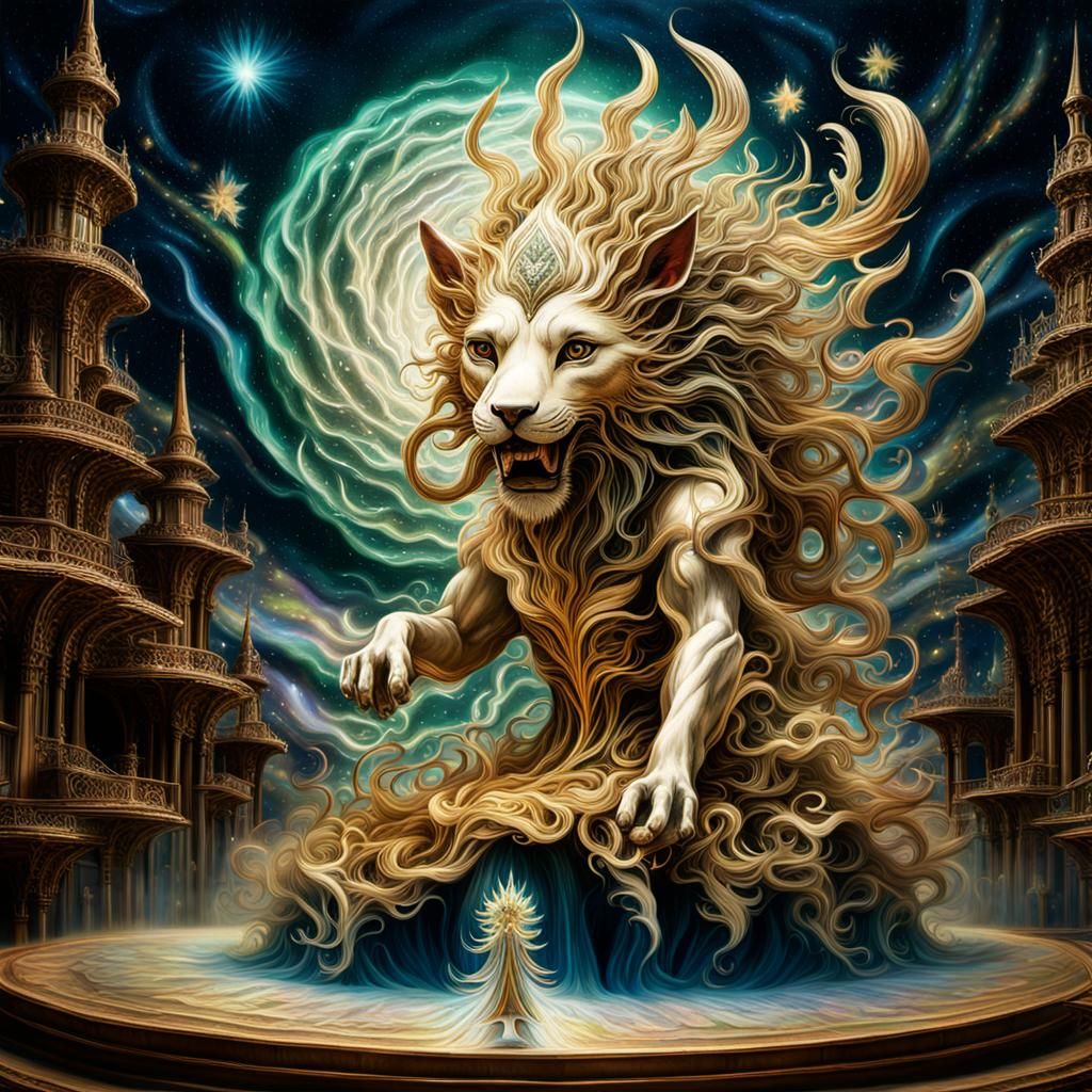 Cosmic Visionary in Ethereal Realm