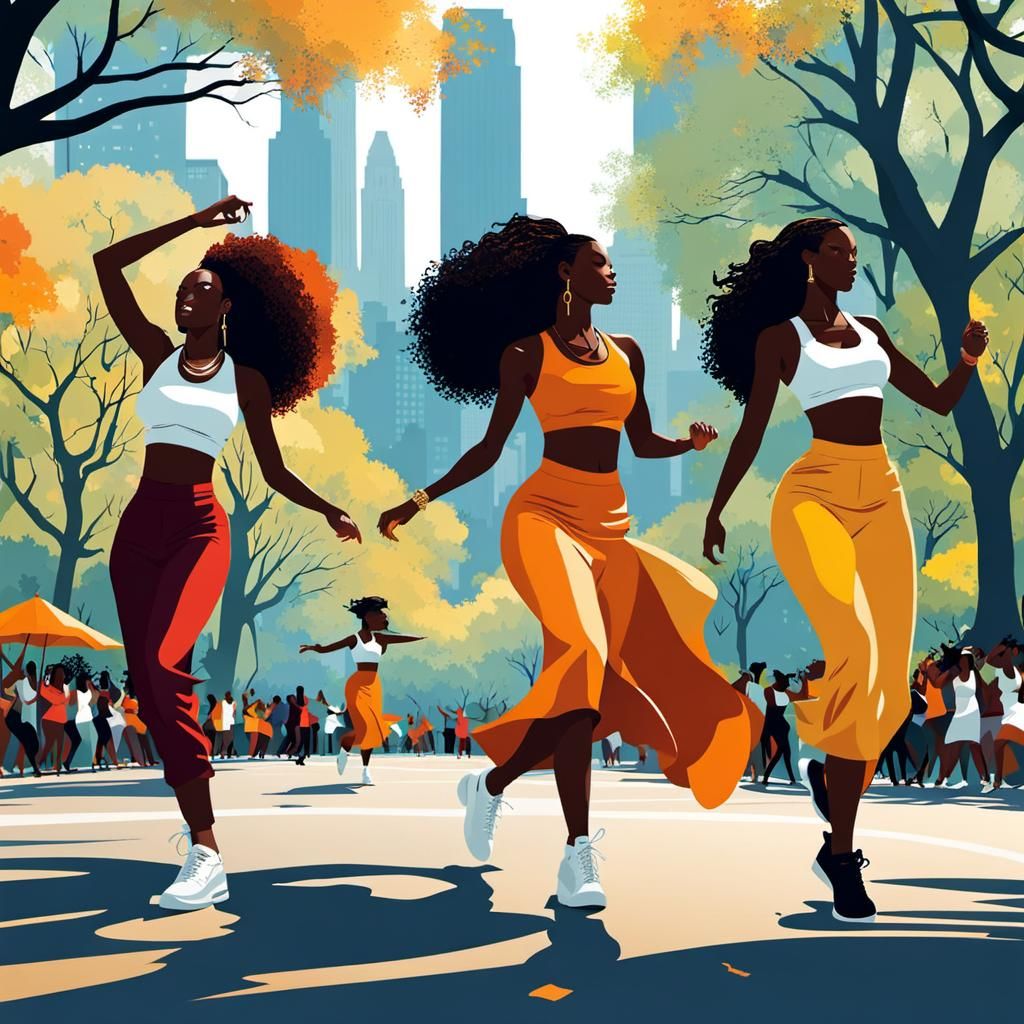 Energetic African Hip Hop Dancers in Vibrant Central Park