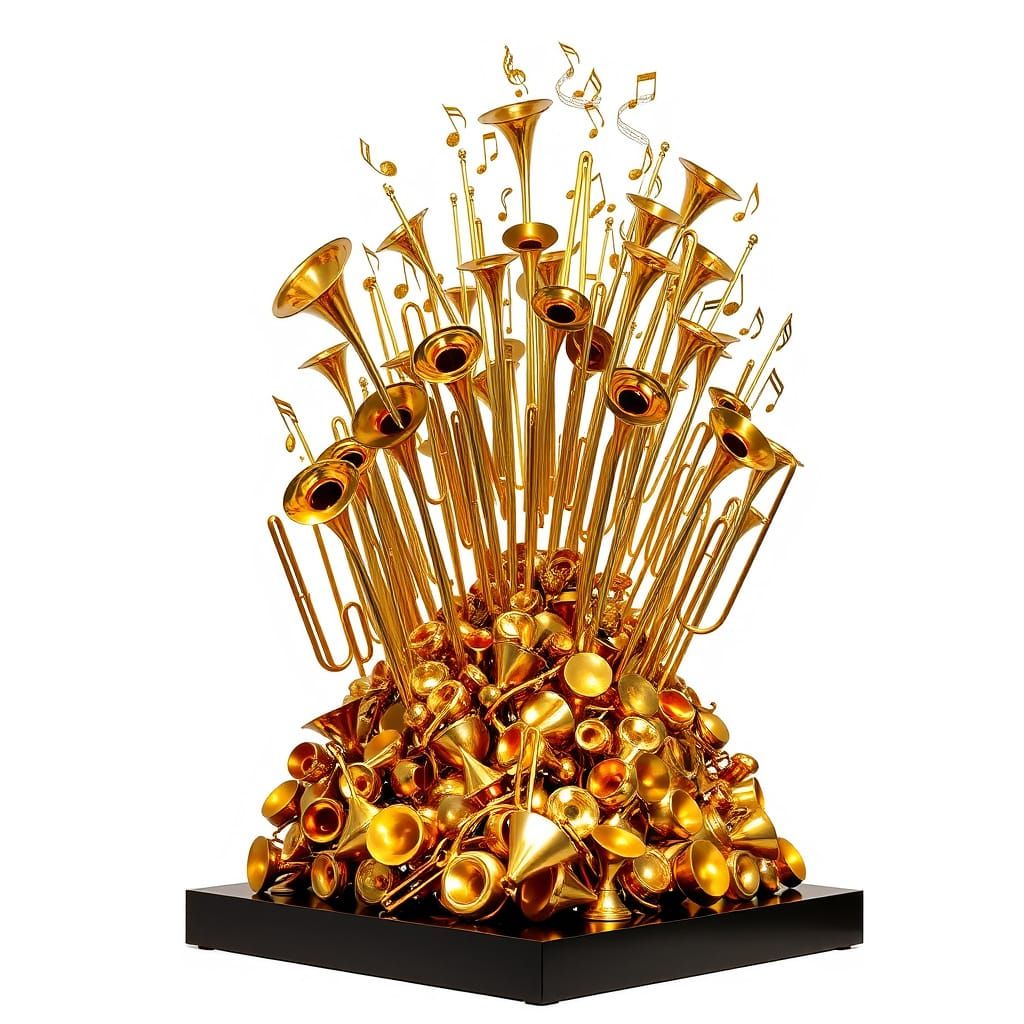 Futuristic sculpture, 76 trambones from "The Music Man".📯🎼...