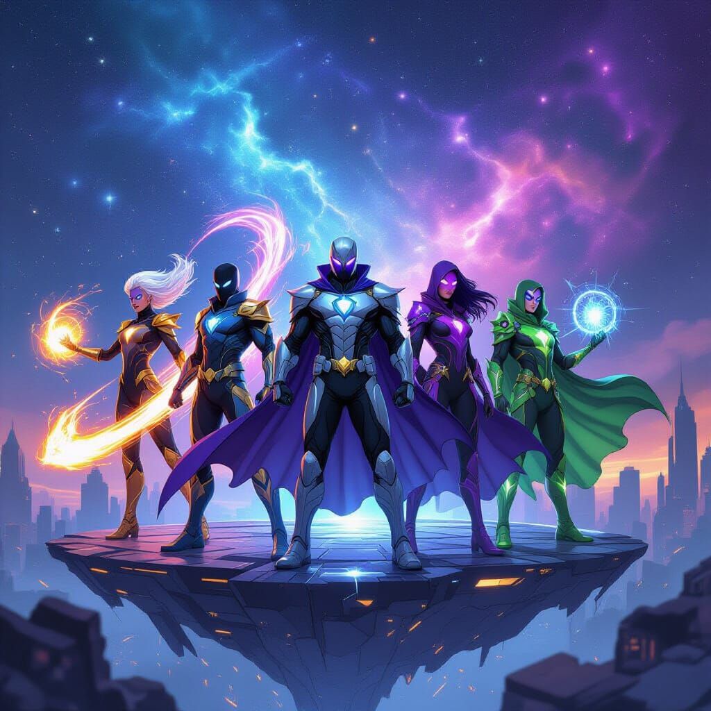 Eclipse Ascendants: Cosmic Heroes Above Shattered City