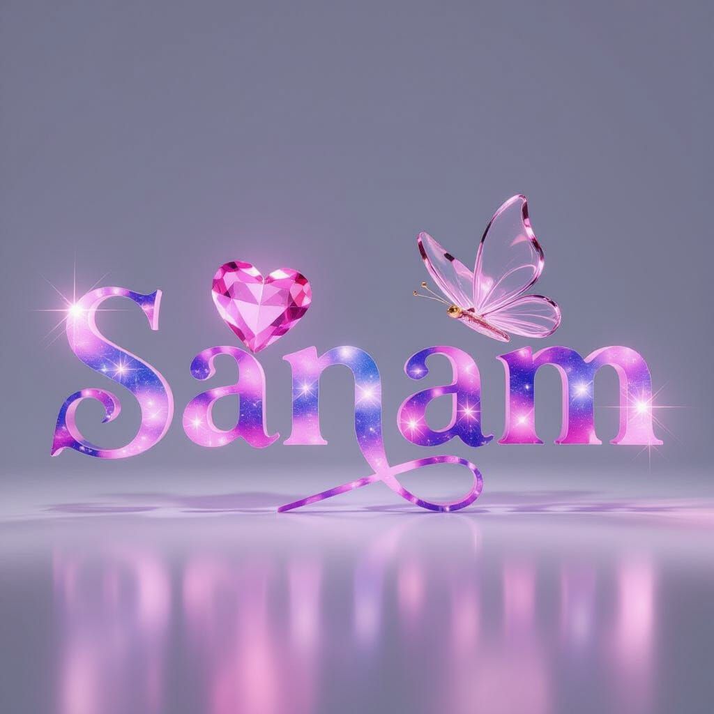 3D Crystal Logo "Sanam" with Starry Hues
