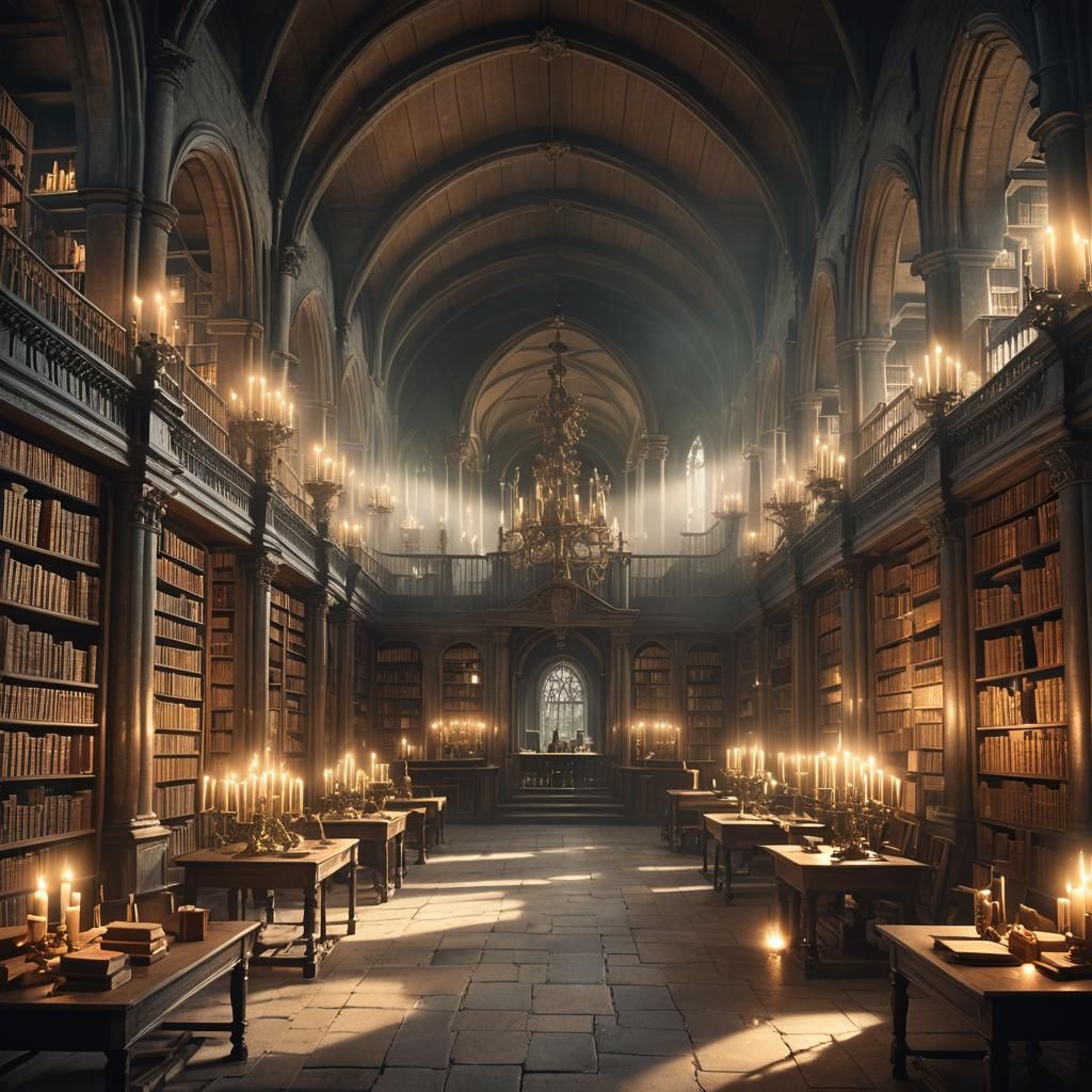 Ghostly Apparitions in Ethereal Abbey Library
