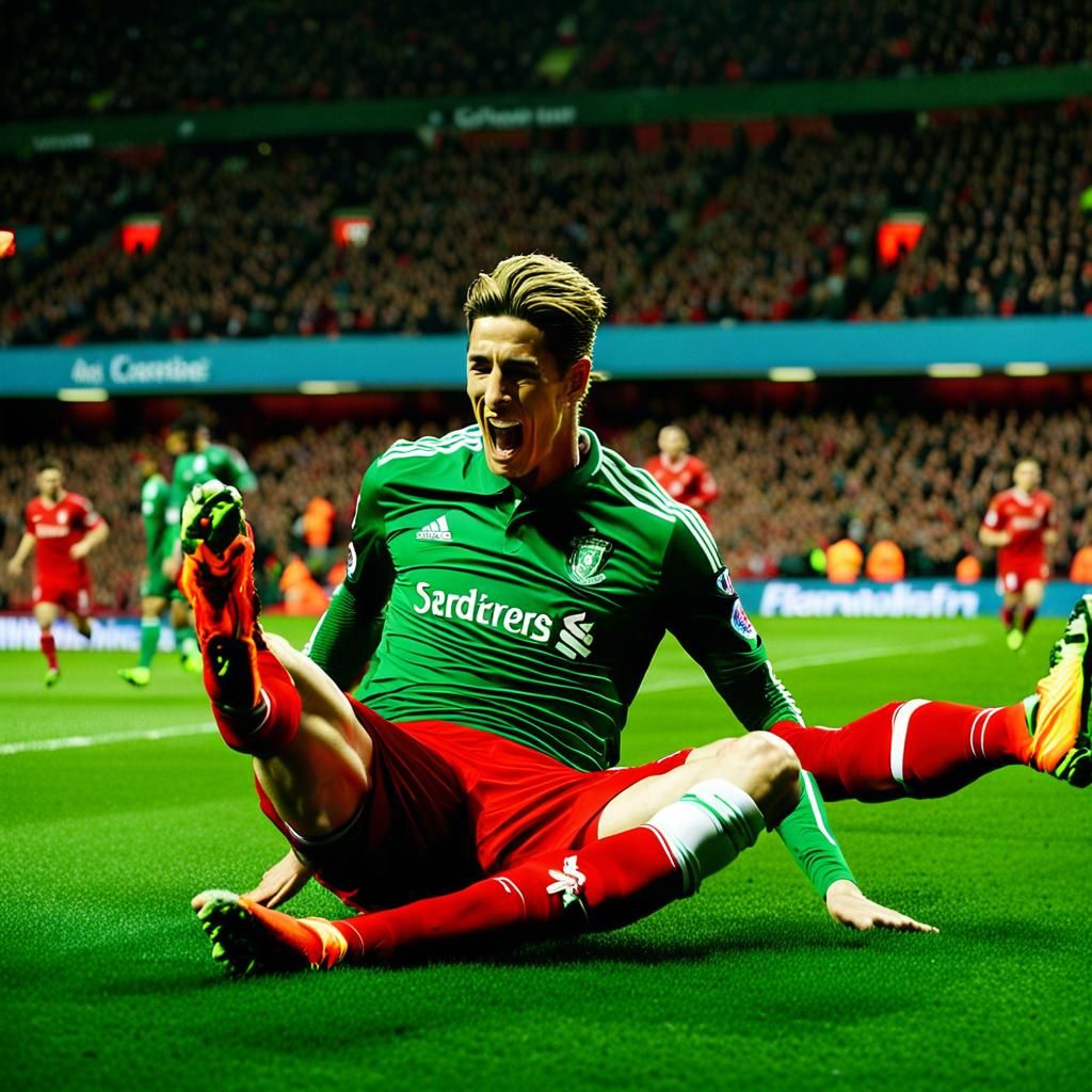 Fernando Torres Goal Celebration at Anfield Stadium