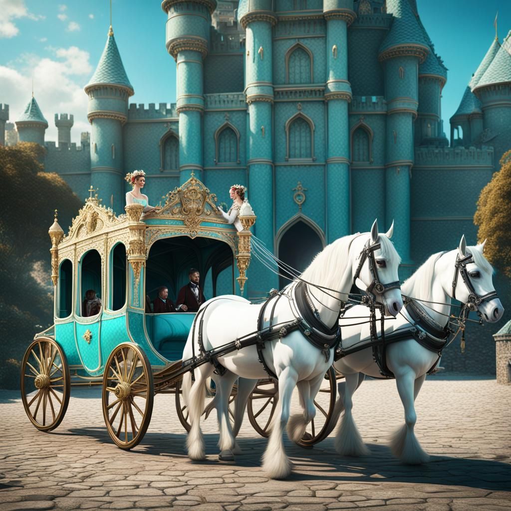 Bride in Carriage: Detailed Fantasy Art, 8K