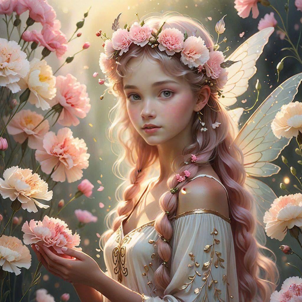Whimsical Carnation Fairy Blossom