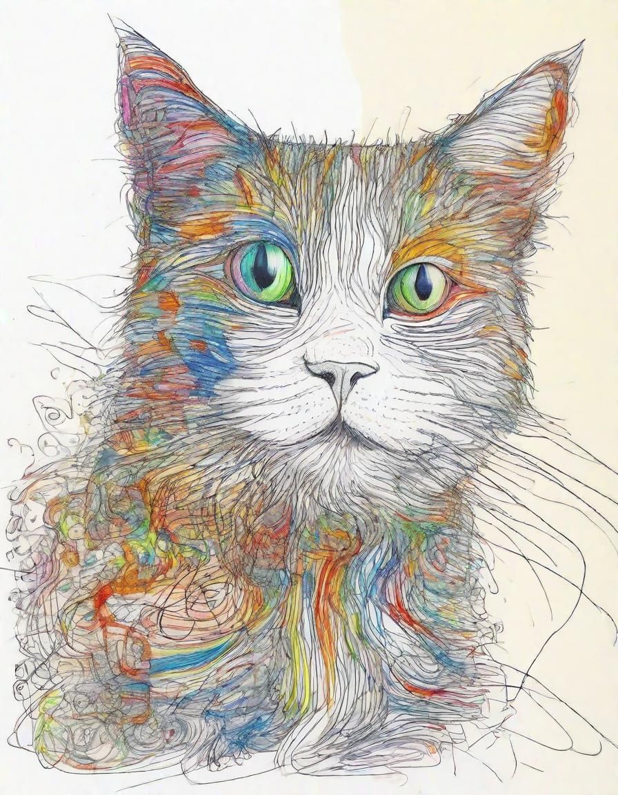 Scribbles and lines cat