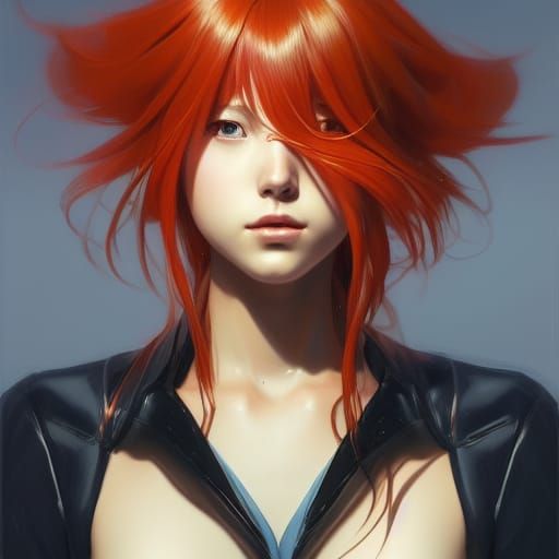 Asuka Langley Soryu Portrait in Art Nouveau Style