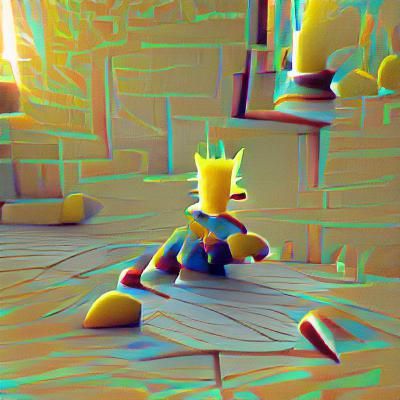 Bart Simpson 3D Render Artstation Style